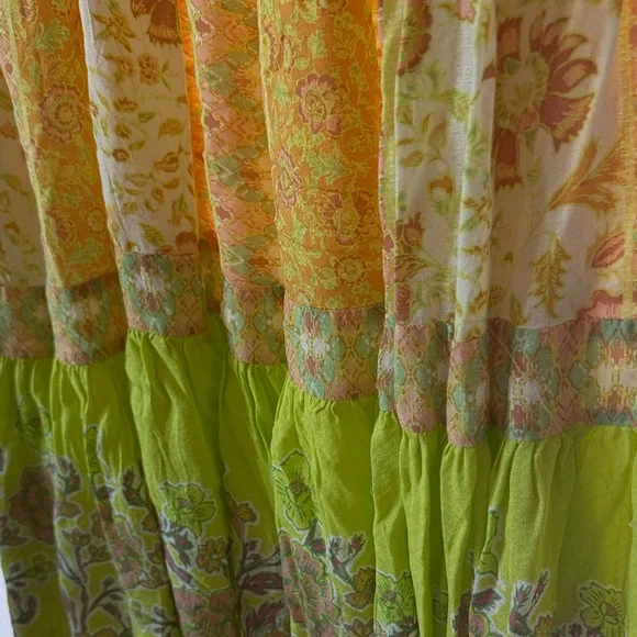 Free People Mustard Green Floral Maxi Dress - Picture 4 of 5